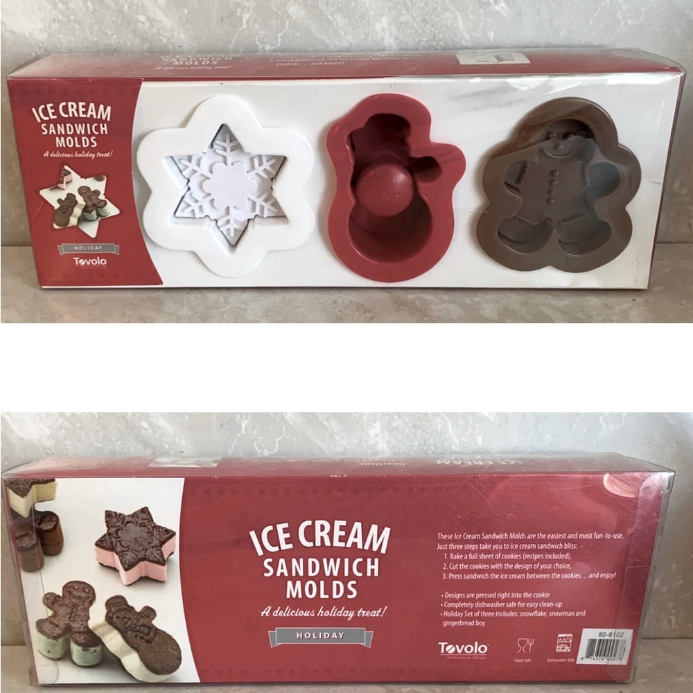 Ice Cream Sandwich Molds TOVOLO Holiday Christmas Winter Brand New In Orig Box!
